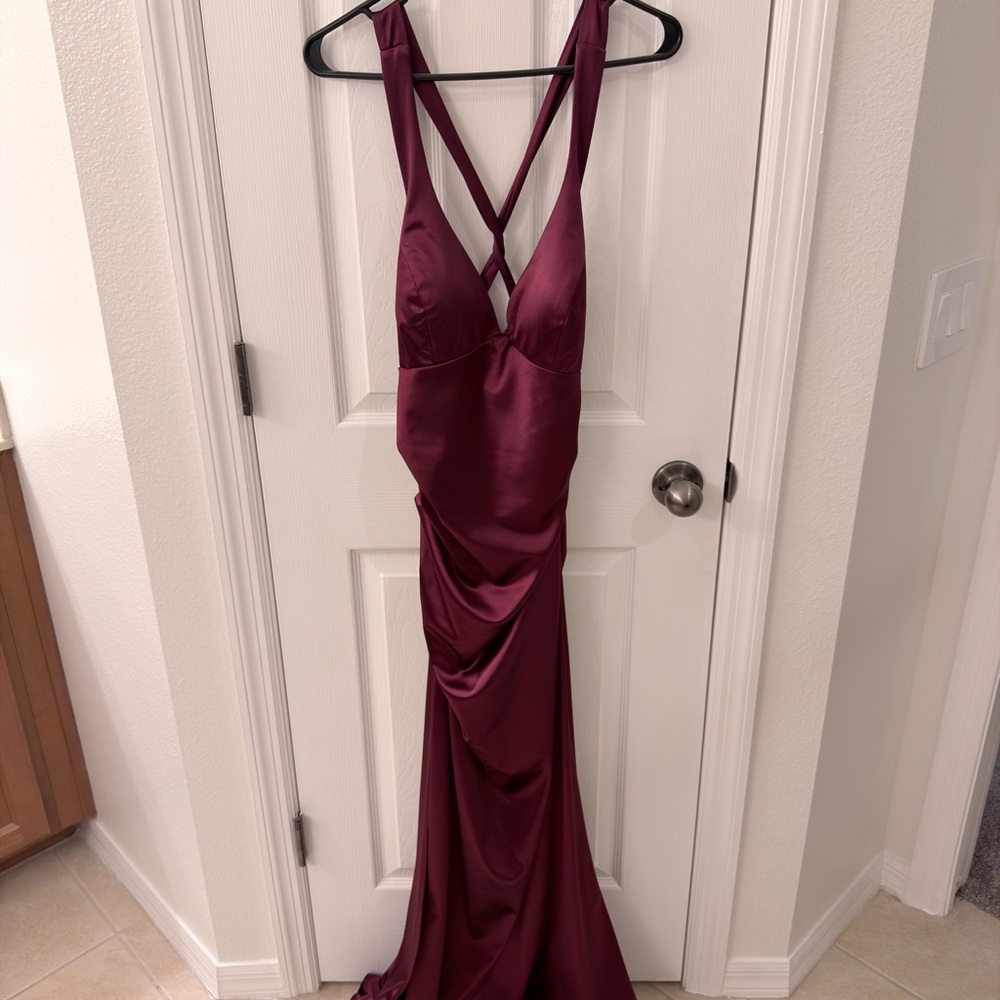 B Darlin Deep Red Backless Dress
